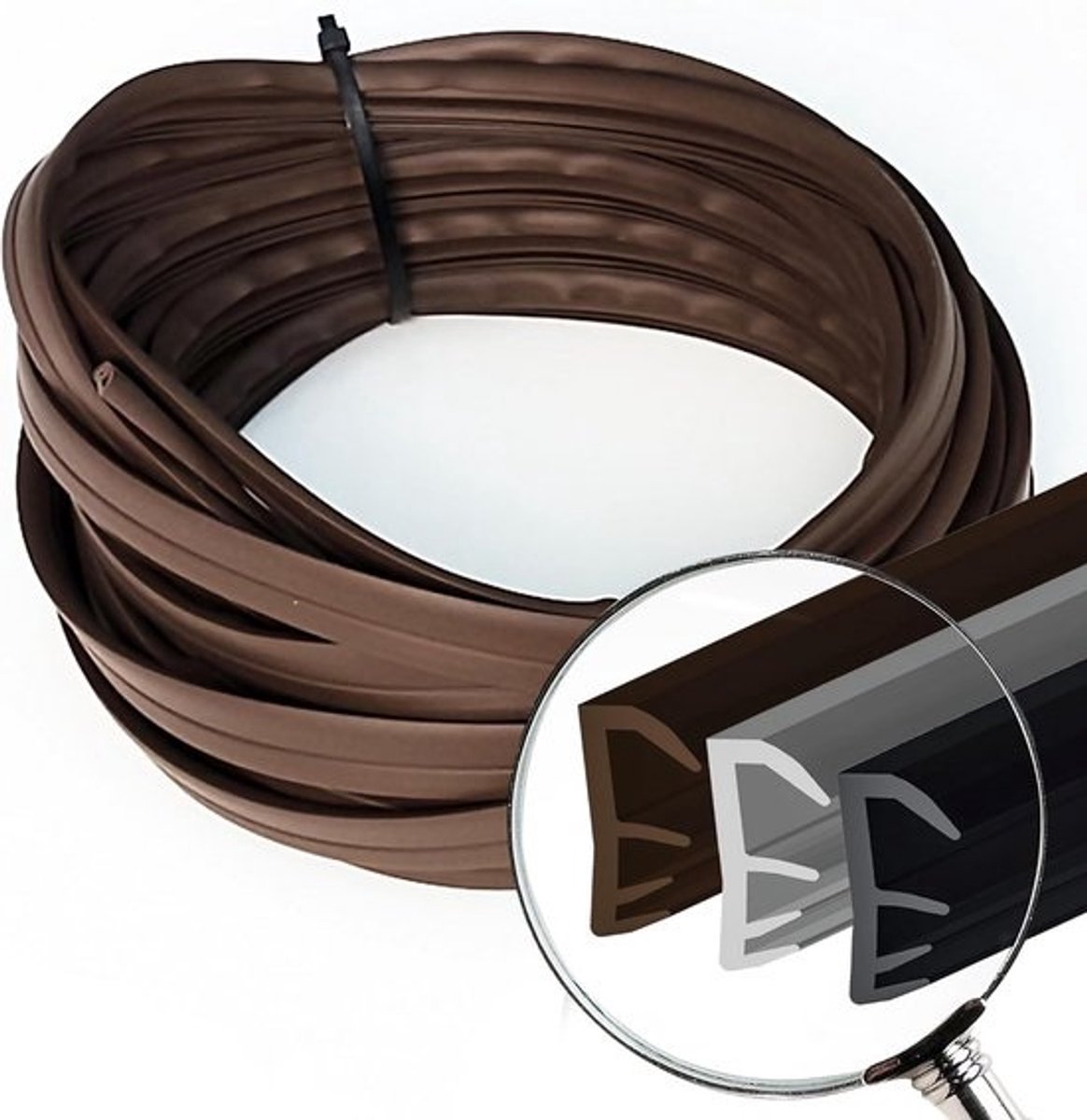 Tochtstrip PVC Schuifdeur en Voordeur 20m Wit - Waterdichte Isolatie voor Hout en Kozijnen