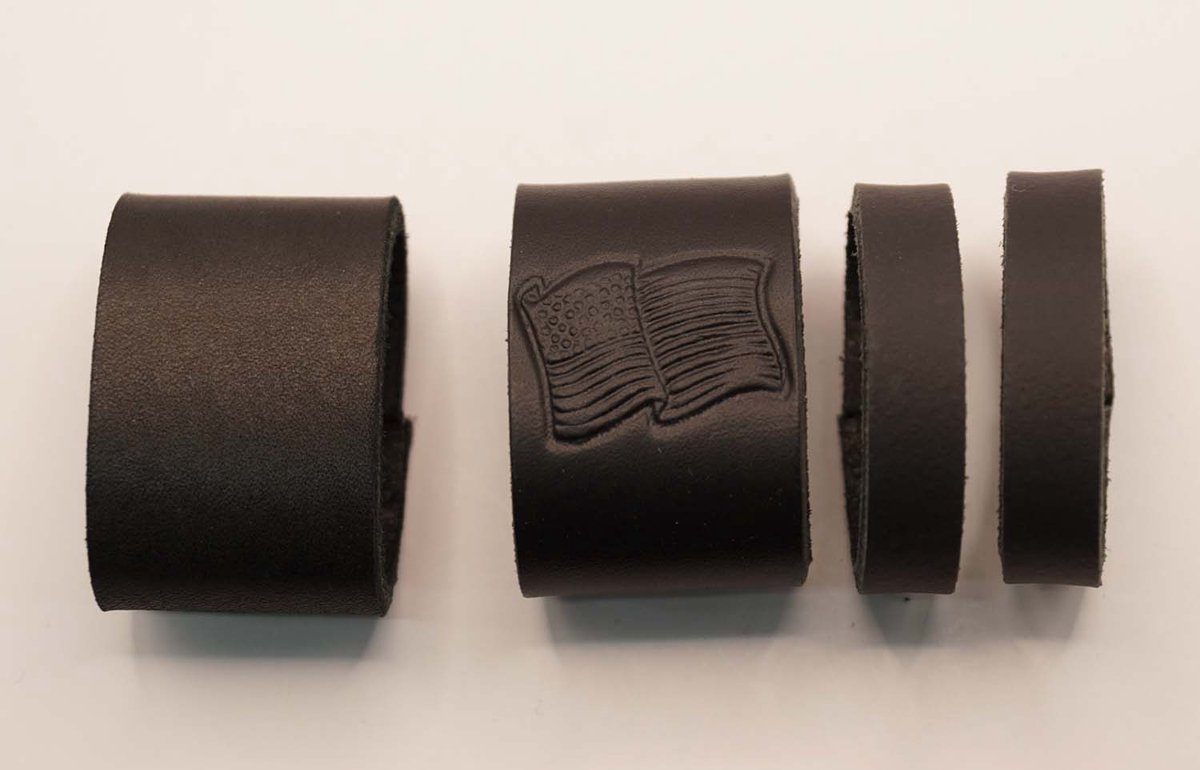 4 Lederen riem lusjes voor broekriem van 4 cm breed, 1x zwart met lus breedte 3 cm en 2x zwart met lus breedte 1 cm en 1x vlag lus breedte 3 cm - zwarte leren lusje vervangen voor lederen broekriem - riem lusjes - riem repareren met nieuw lusje
