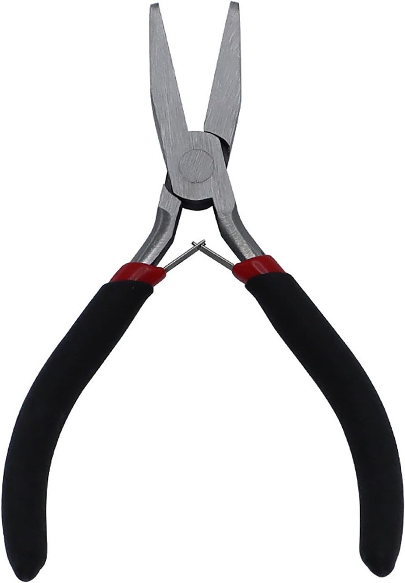 Platte Neus Tang - Zwart - 11,6 cm - Hoogwaardig Staal en Rubber - Voor Sieraden Maken