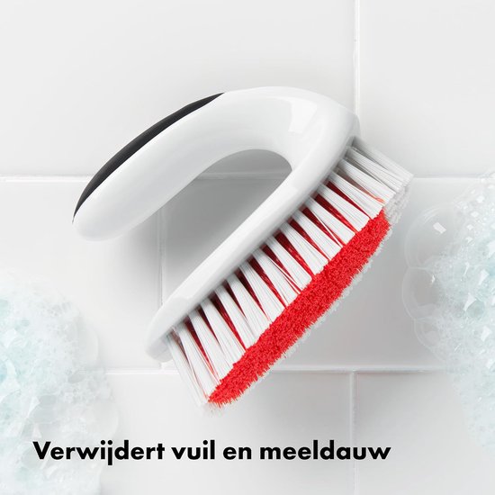 Schrobborstel - Allesreiniger borstel - Hardnekkig vuil verwijderen - Beschermt knokkels - Ergonomisch handvat - Wit — afbeelding 3