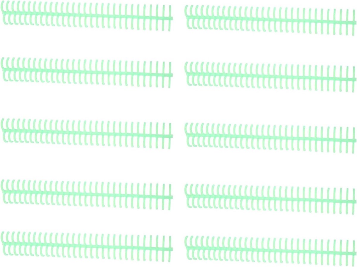 10 Stuks Spiral Binding Coils met 30 Gaten en 16mm Diameter voor Loose Leaf Binding en Paperclips, Geschikt voor 130 Bladen, Groen