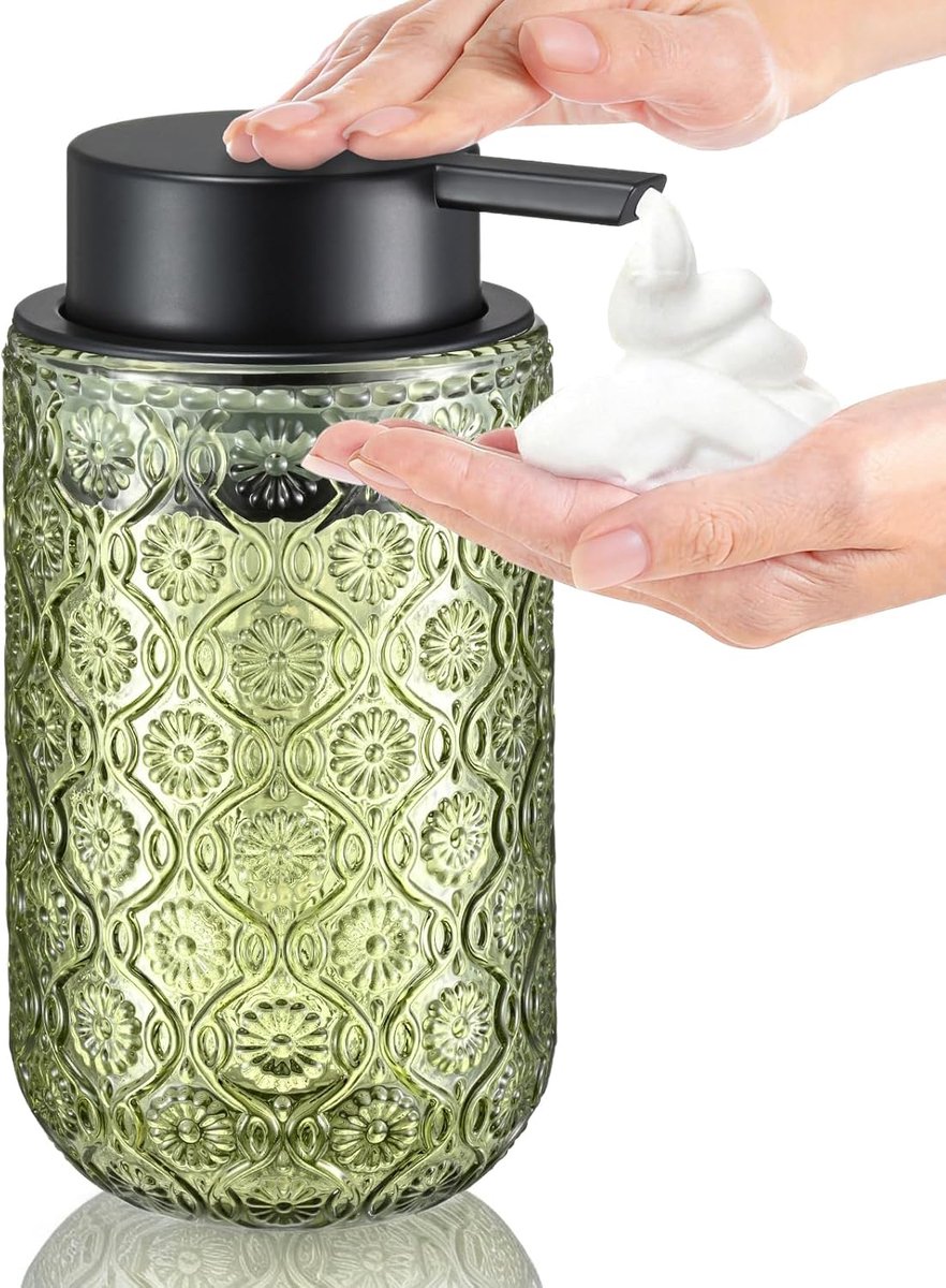 KZQ Groene Glas Schuimende Handzeepdispenser Voor Badkamer En Keuken