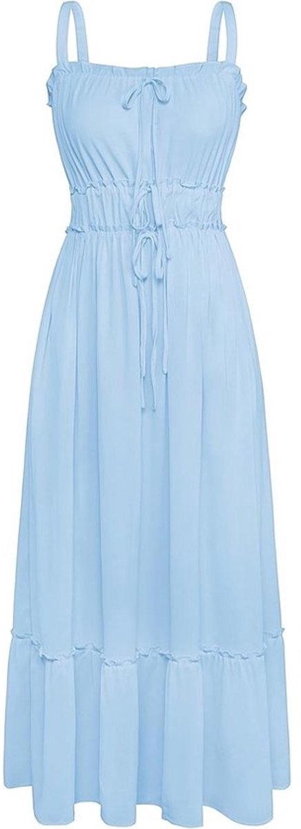 Zomerjurk voor Dames - Casual Maxi Jurk met Spaghettibandjes en Hoge Taille