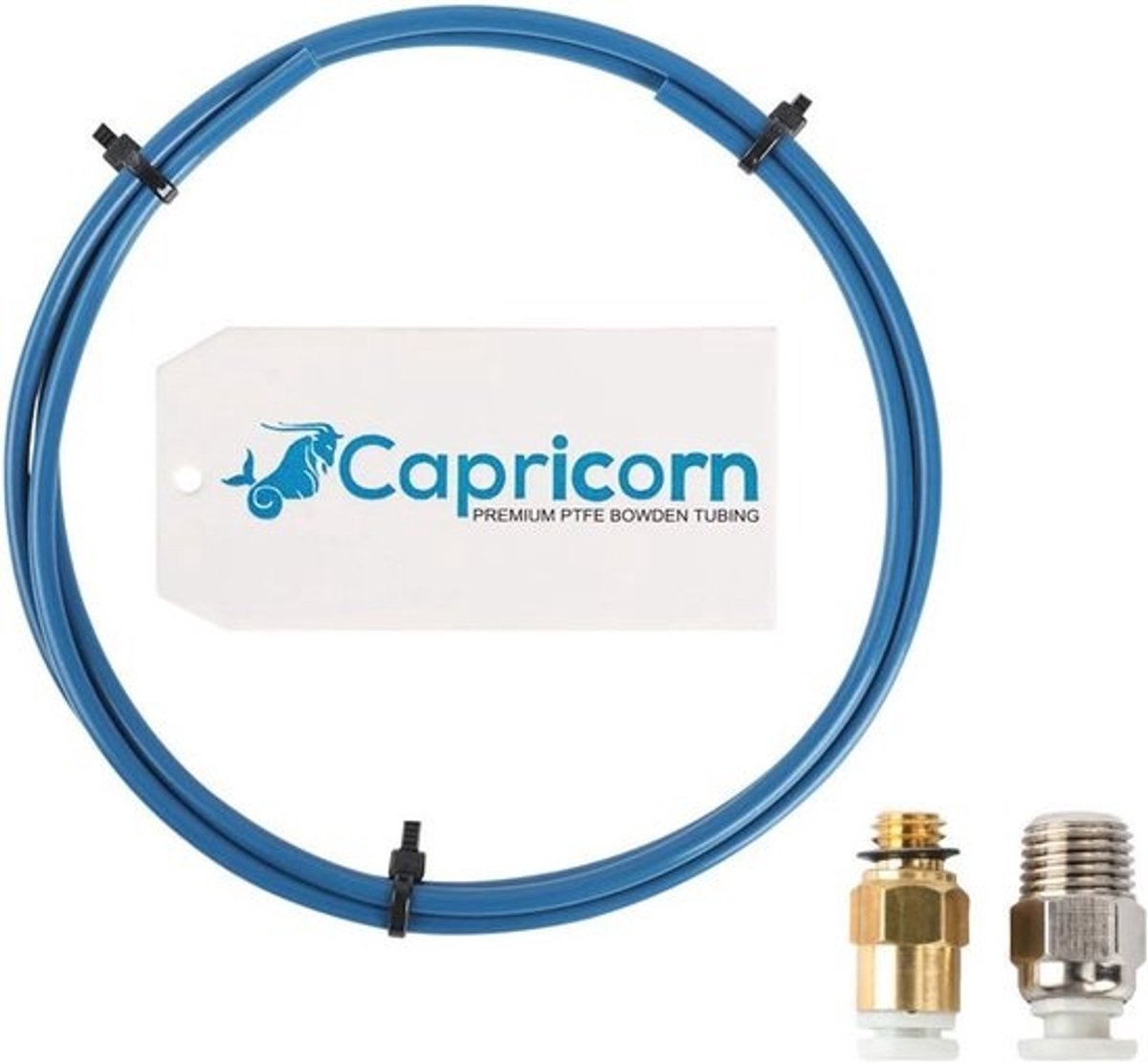 Capricorn PTFE Bowden Slang 1 Meter Blauw met Pneumatische Aansluitstukken voor 3D-printers