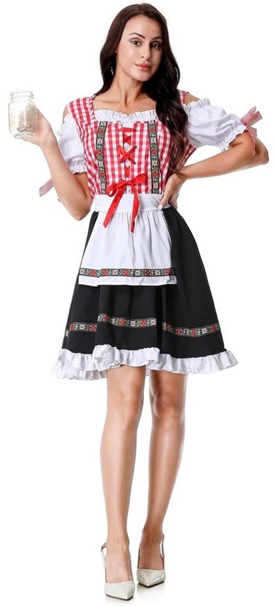 Dirndl Oktoberfest Jurk Dames Bavariaans Bier Meisje Kostuum Feestjurk Stretchy