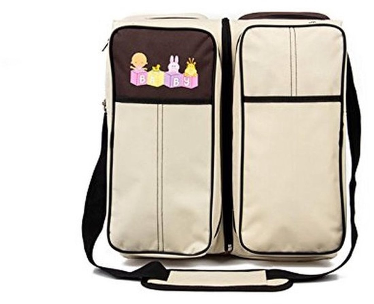 2 in 1 Luiertas en Verzorgingstas voor Baby - Ideaal voor Reizen met Muggennet en Beige Kleur