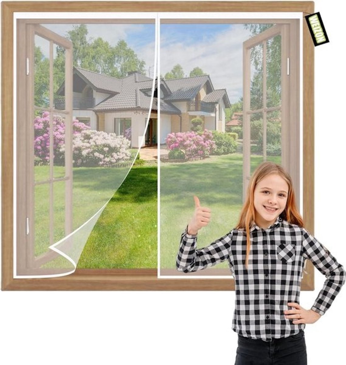 Magnetisch Vliegengordijn Deur - Zware Kwaliteit Gaasgordijn 110x175cm Wit - Automatisch Sluitend voor Openslaande Deuren en Patio
