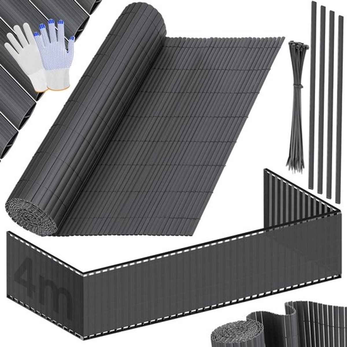 PVC Inkijkbescherming Balkon en Terras - Weerbestendig Scherm 80x400 cm