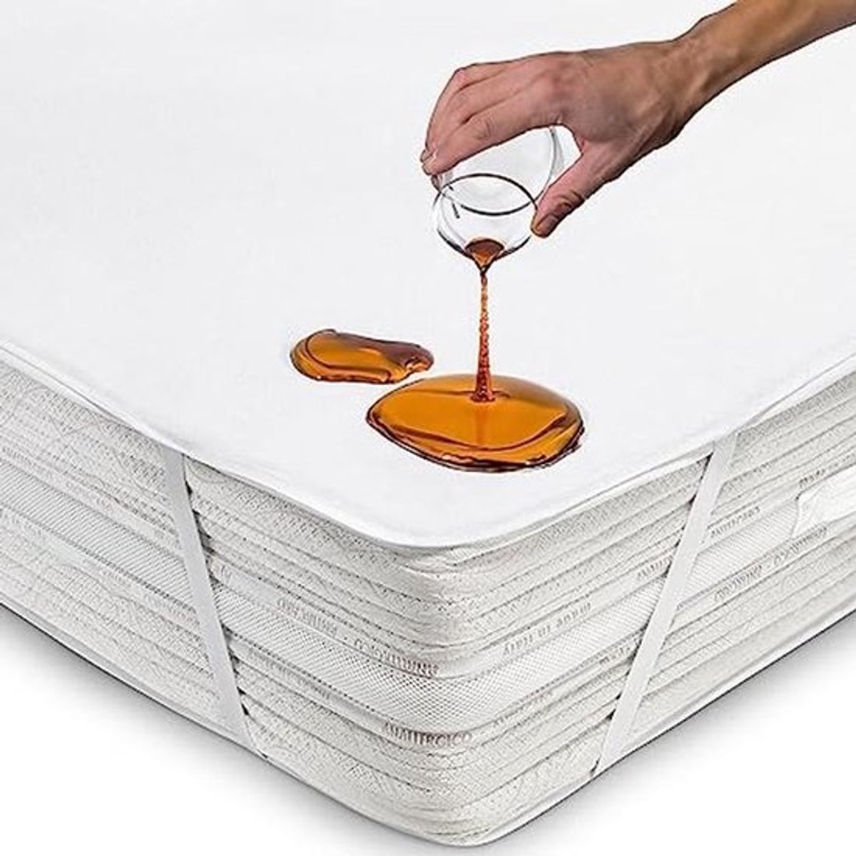 Waterproof Mattress Protector 180x200cm - Breathable Cotton Cover with Moisture and Mite Protection