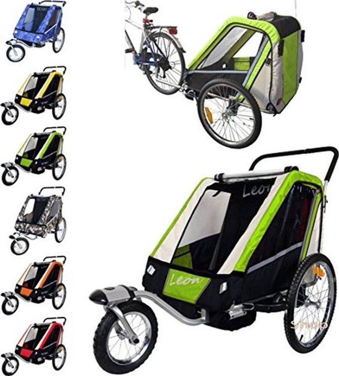 Fietsaanhanger voor 1 of 2 Kinderen met Vering - Veilig en Comfortabel