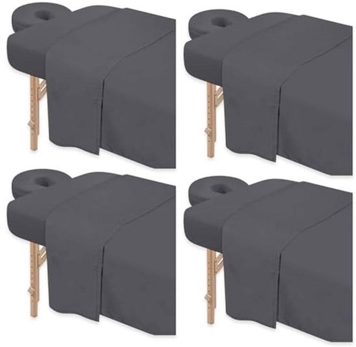 Premium Microfiber Massage Table Covers Set - 4 Sets, Including Table Cover, Fitted Sheet, and Face Rest Sheet - Grey
