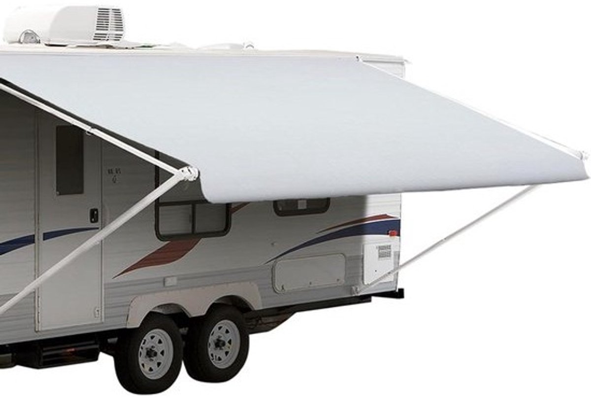 Luifelstof Vervanging - Camper Luifeldoek - Camper Beschermen - 3-laags Vinyl - 15' (14' 2") - Effen Wit