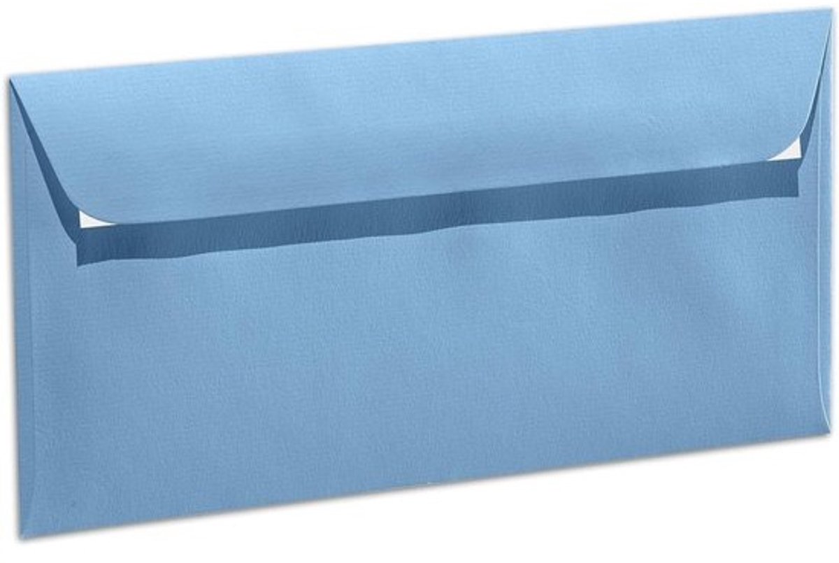 Enveloppen DIN Lang - Papieren Brievenbus Enveloppen - Versturen van Brieven - Egoutteur Ribbels - 25 stuks - Marineblauw