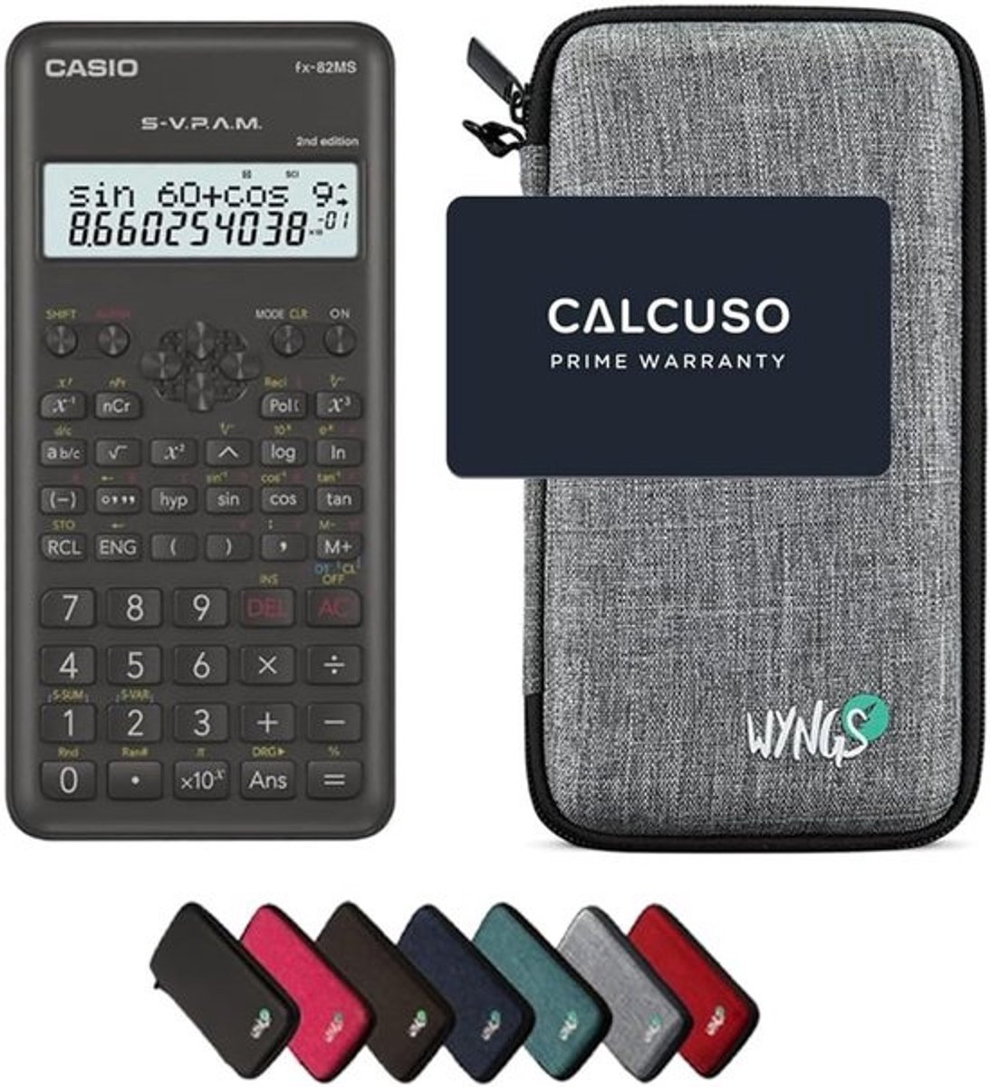 Wetenschappelijke Rekenmachine Casio fx-82MS 2nd Edition met 240 Functies - Batterijgevoed - Lichtgewicht 105 g - Beschermhoes Inbegrepen