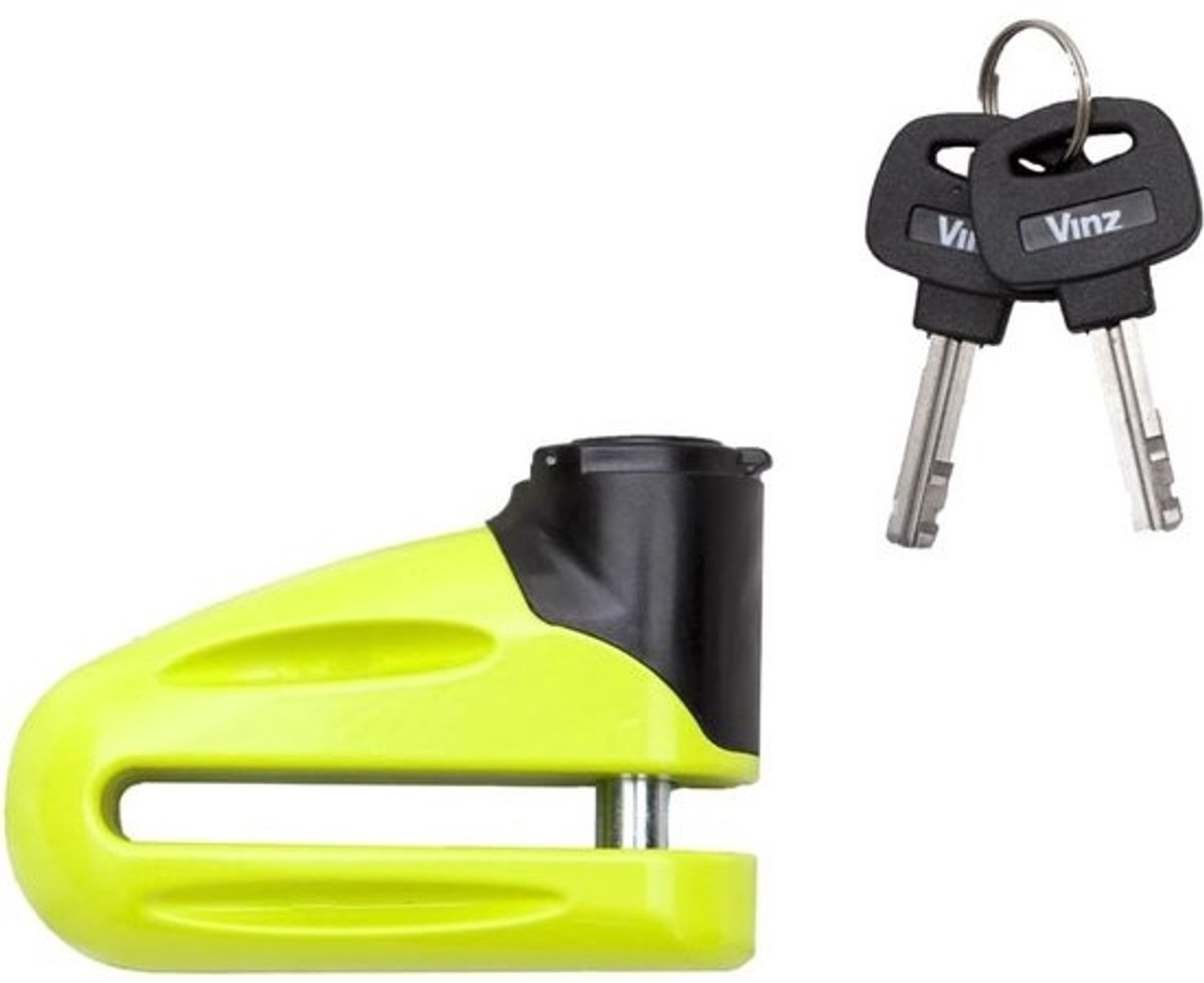 Schijfremslot Motorslot - Remschijfslot Scooter - Diefstalbeveiliging Tweewieler - Opvallende Kleur - 10 mm Pin - Geel