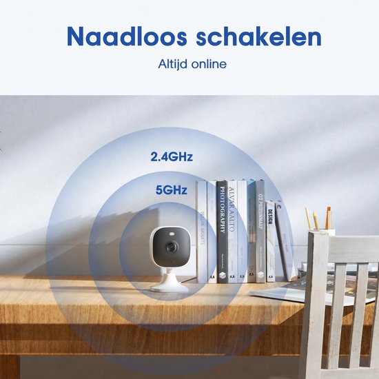 Wifi IP Bewakingscamera voor Binnen (2K-resolutie, tweeweg-audio, nachtzicht tot 10 m, tot 512 GB lokaal geheugen op TF-kaart) — afbeelding 5