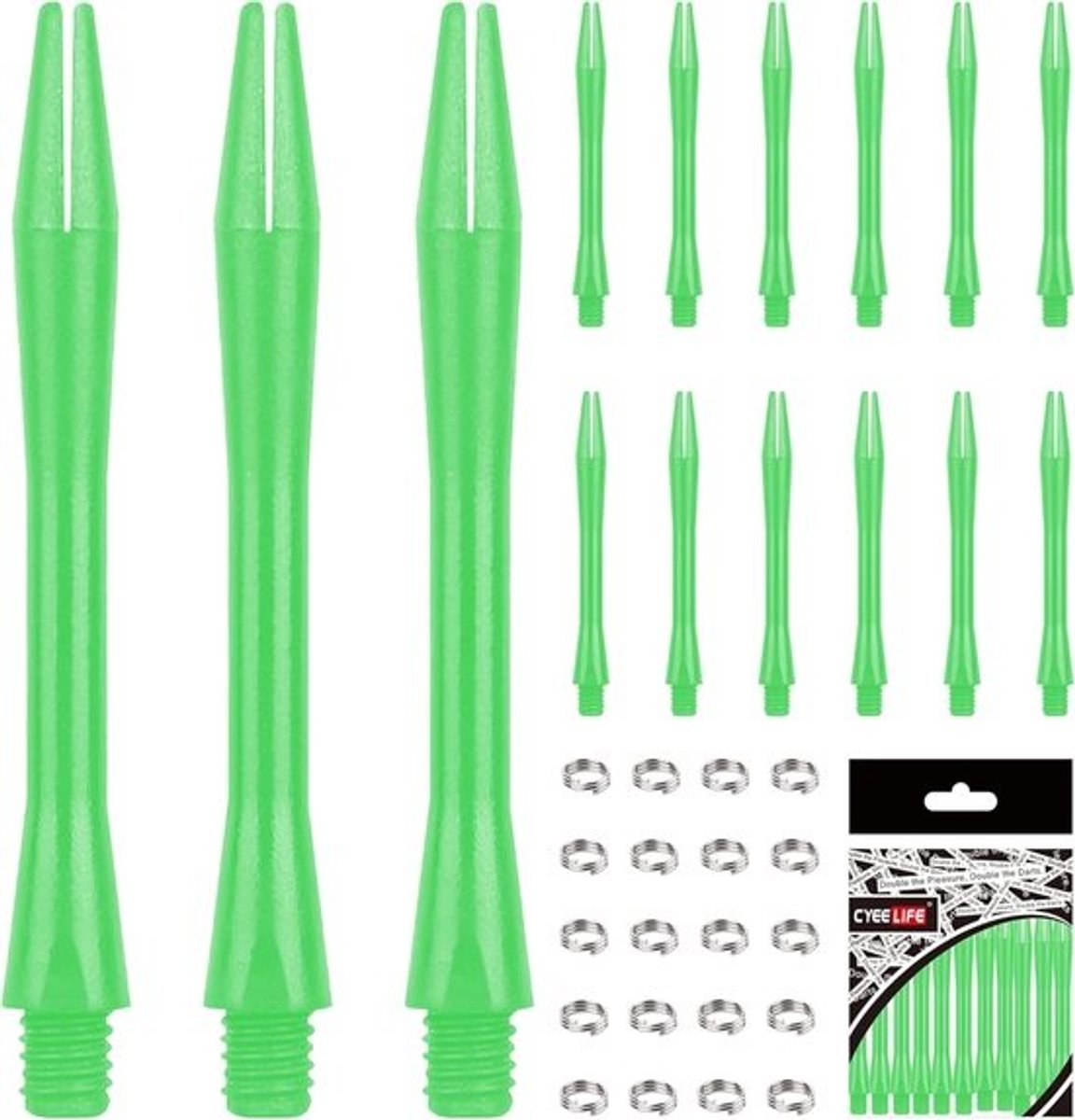 Complete Set Dartpijlen Assortiment: 15 Assen, 20 O-ringen en 4 Accessoires