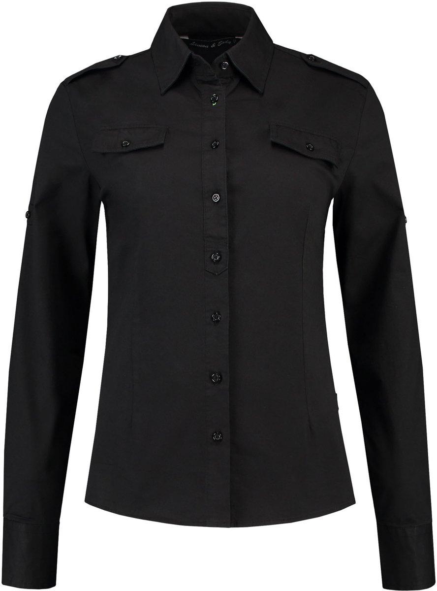 Lemon & Soda blouse voor dames in de kleur zwart in de maat XXL