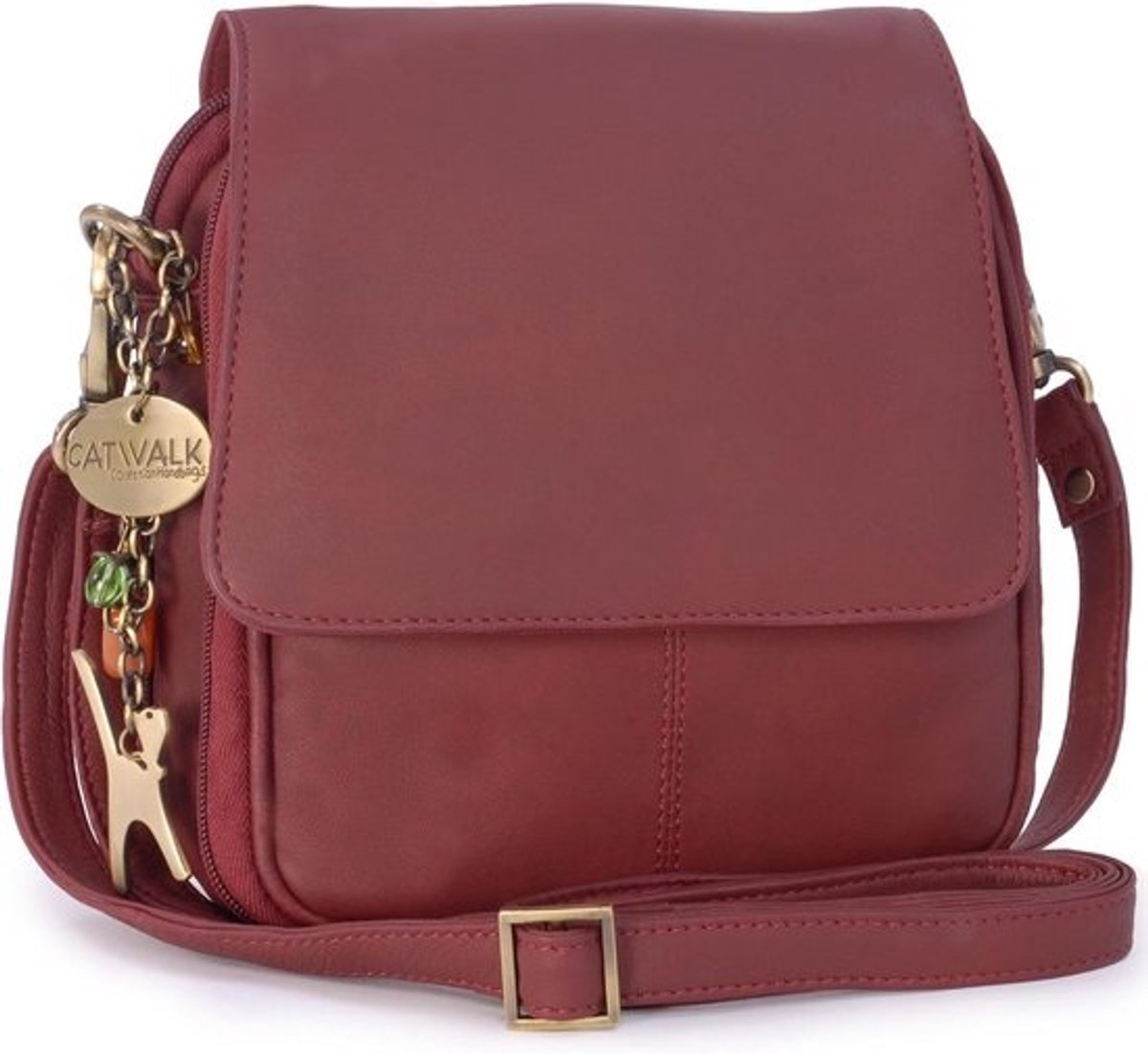 Dames Schoudertas & Crossbody Tas van Echt Leer - Organizer Model met Verstelbare Riem