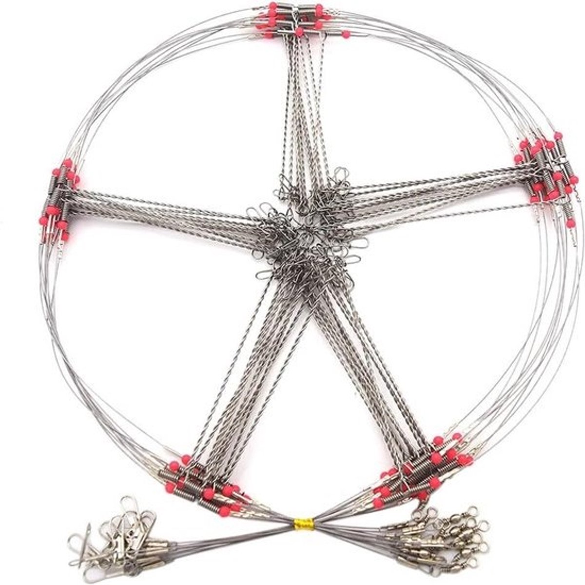 Visdraad Leader Rigs - Bottom Rigs Visgerei - Zoutwater Vissen - 7-Strengen Staaldraad - 10 Stuks - Zilver