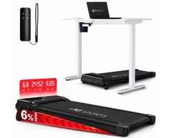 AJ-Sports Loopband met helling - Walking pad - 7% Helling functie - Loopband inklapbaar - Hardloopband - Treadmill - Krachtige 1.0 PK Motor -8 Programma's - 99% Voorgemonteerd - Perfecte Loopband onder het Bureau - Sport