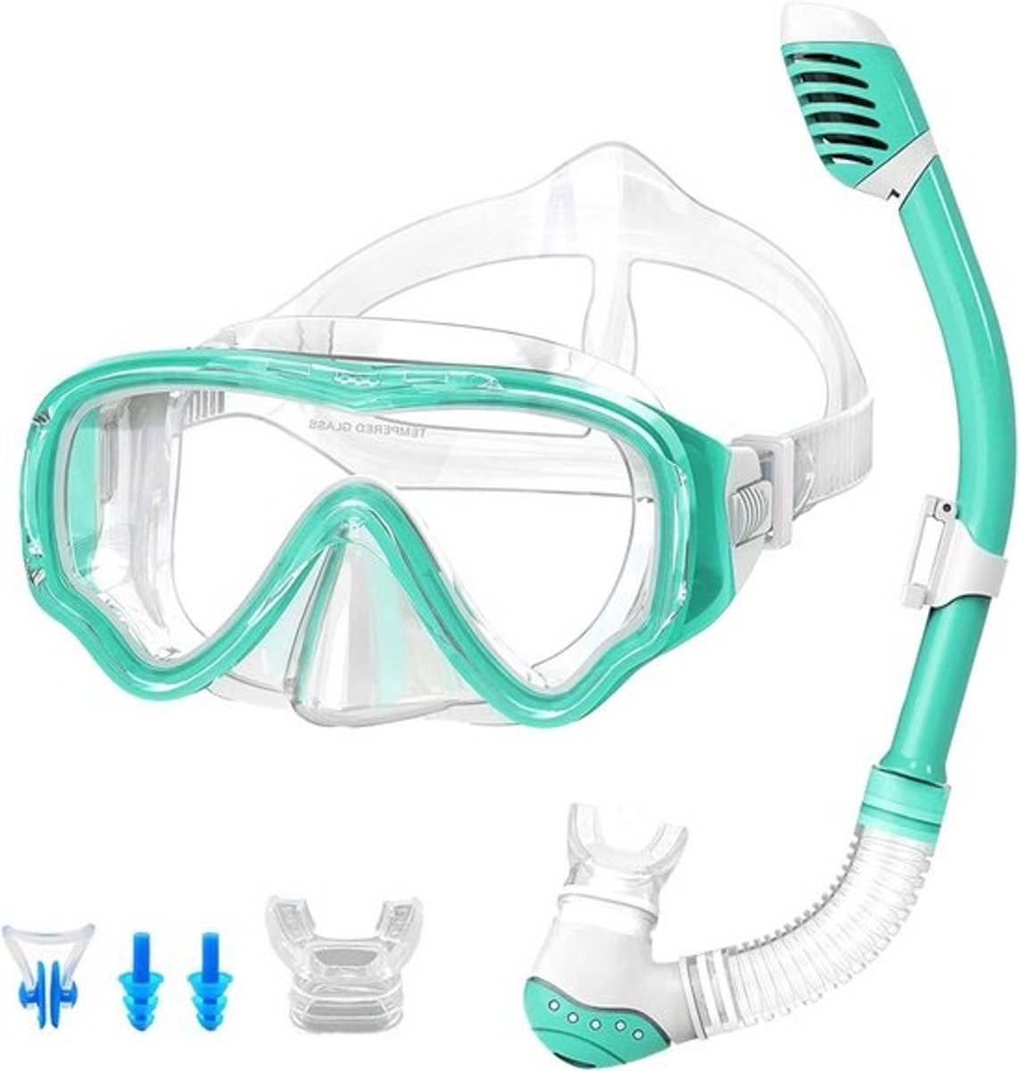 Kinder Duikset met Panorama Masker en Droge Snorkel - Anti-Condens & Lekvrij Snorkelset voor Jongens en Meisjes 4-12 jaar