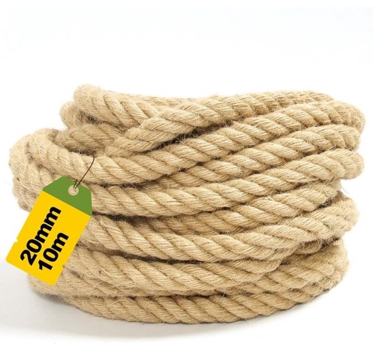Sterk Jute Touw 20 mm - Natuurlijke Hennep Vezels voor Tuin en Decoratie
