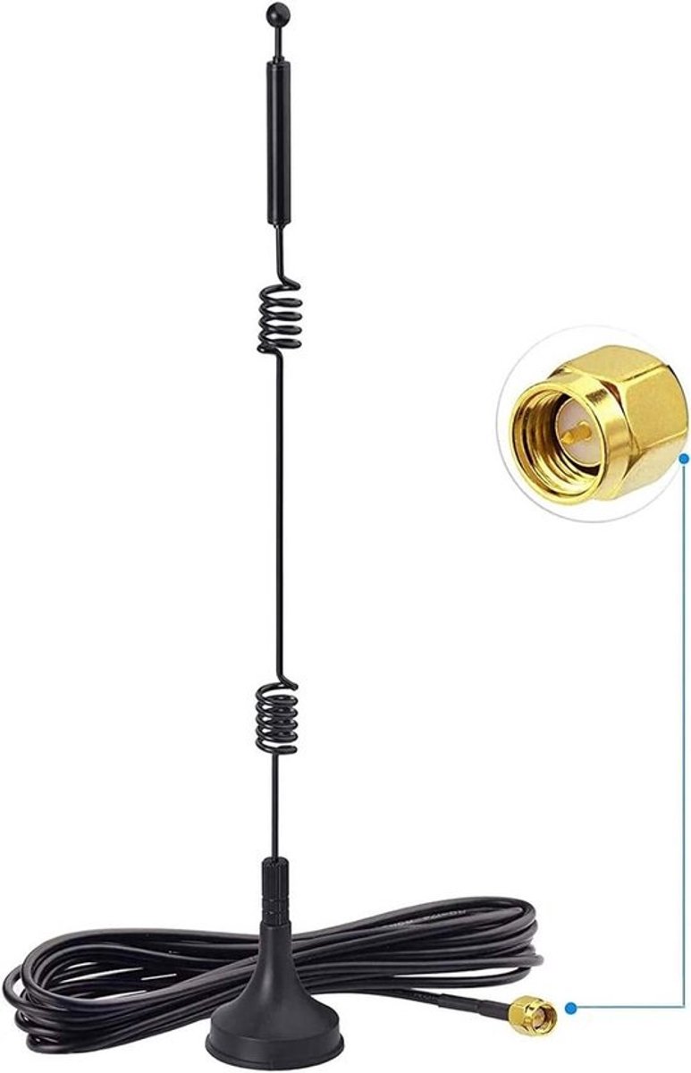 Dual Band WiFi 2.4GHz & 5GHz 9dBi Antenne met Magnetische Basis en SMA-aansluiting voor Bewakingscamera