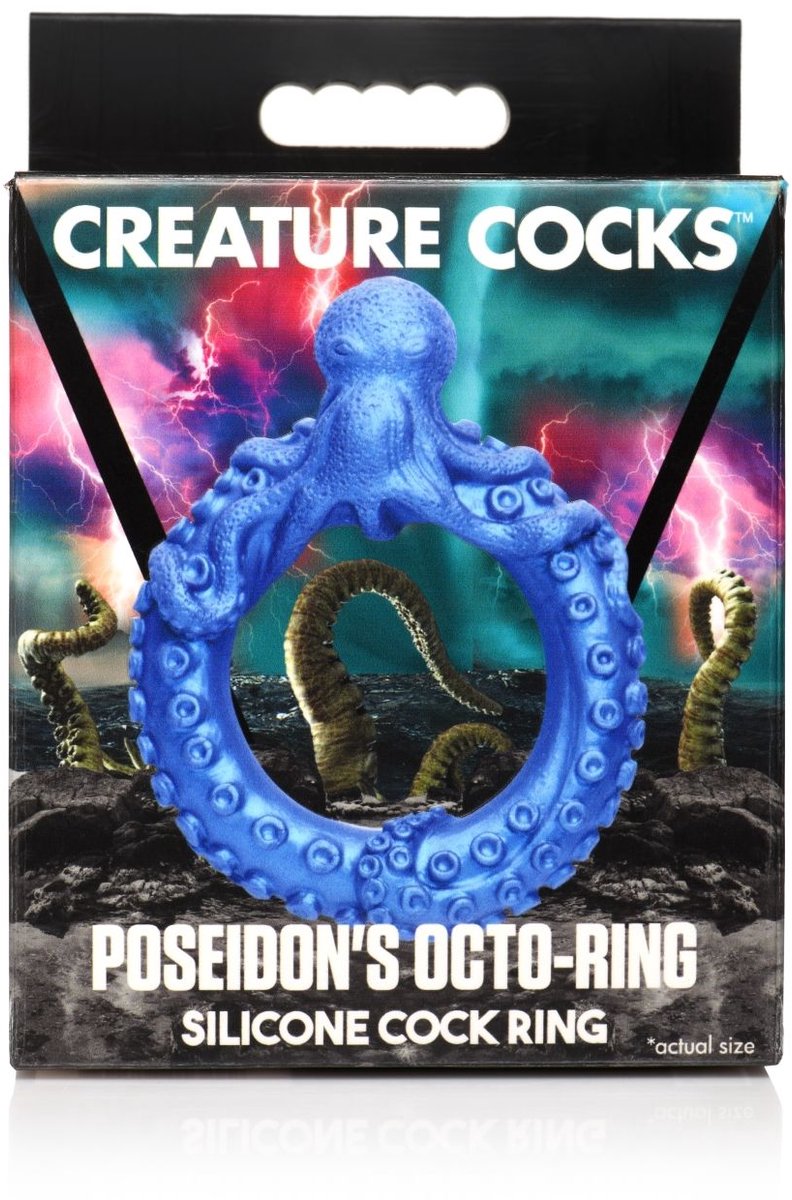 XR Brands - Poseidon's Octo-Ring Siliconen Penisring - Blauw