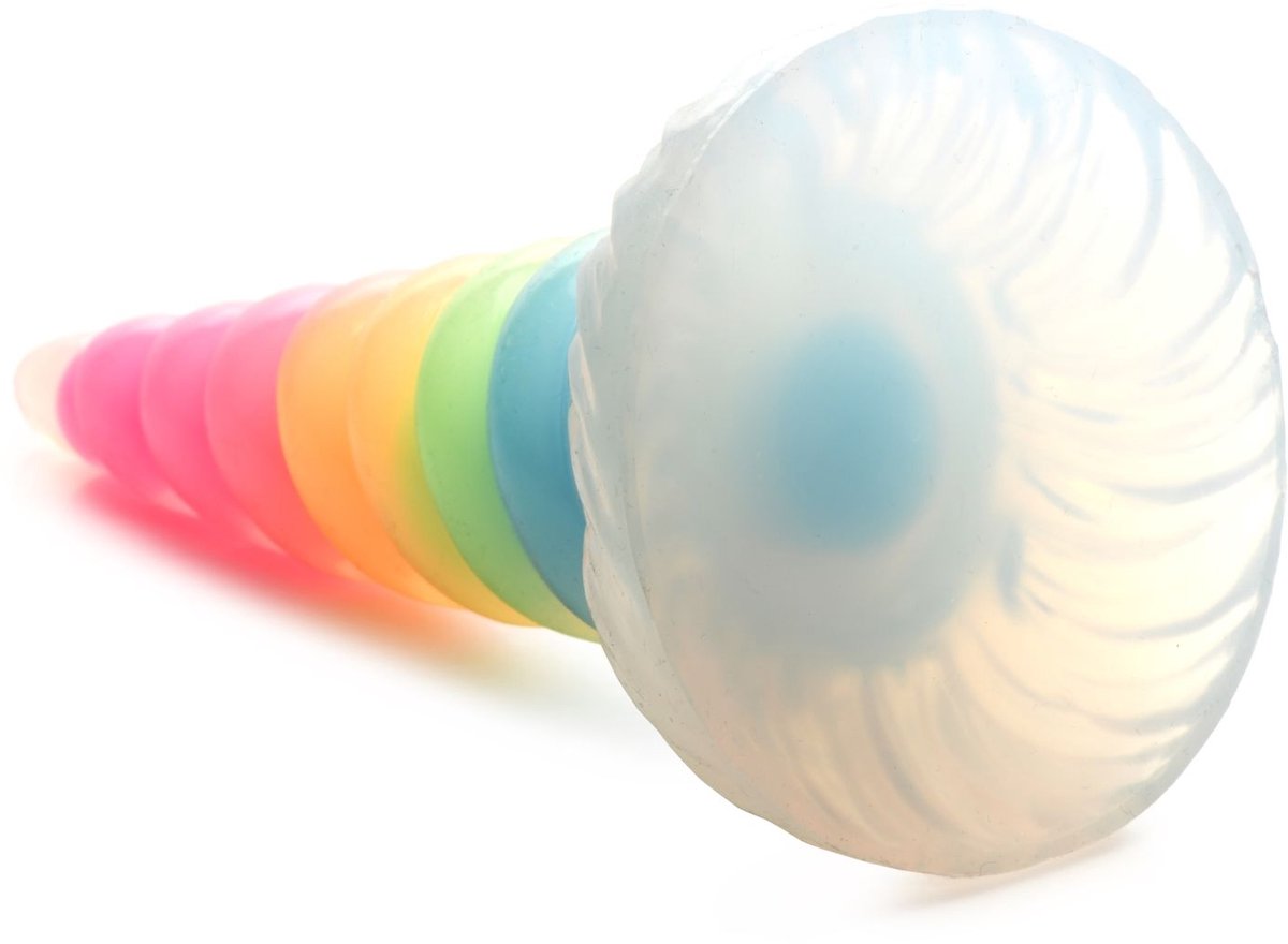 XR Brands - Lichtgevende Regenboog Siliconen Dildo