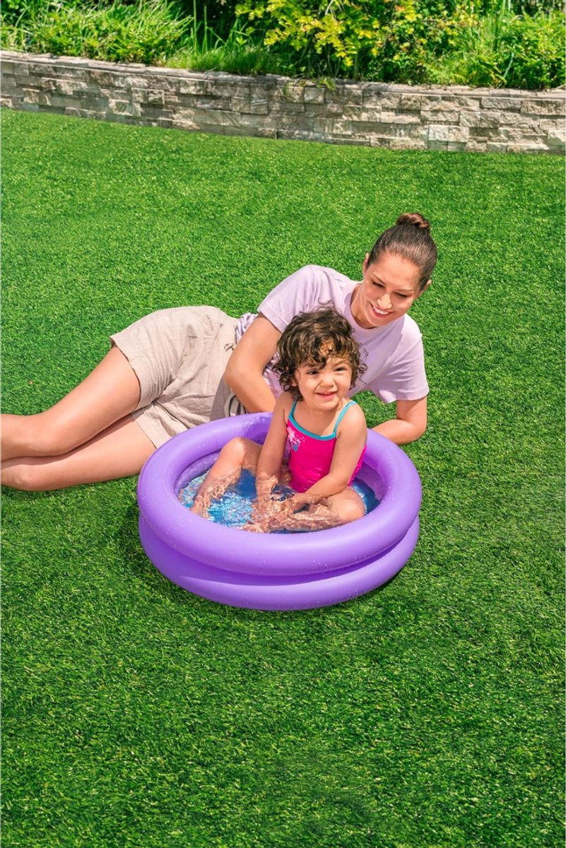 REN® Kinderzwembad - Kinderzwembad Met Glijbaan - Speelzwembad - Kinderzwembad Playcenter - Paars - 61cm x 61cm x 15cm