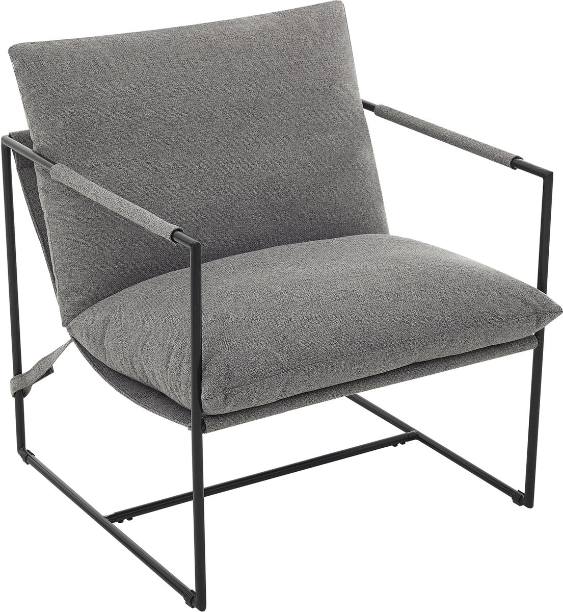 Triumpunpre - Accent Fauteuil Met Metalen Frame - Hoge‑Veerkrachtig Schuim - Afneembare Wasbare Hoes - Stoffen Leesfauteuil Voor Woonkamer Slaapkamer En Kantoor - Linnen | Lichtgrijs