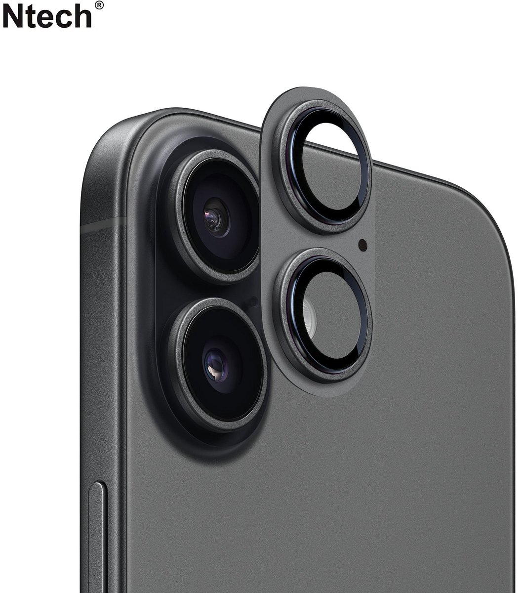 Camera Lens Screen Protector Zwart Geschikt voor iPhone 17 Camera Lens Protector - Matte Metal Plate Full Coverage