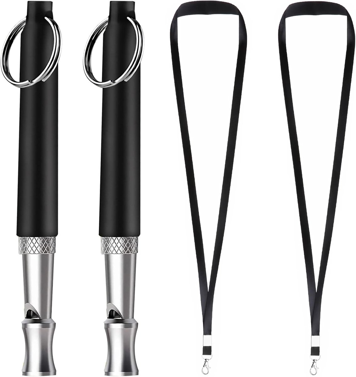 Ultrasone Hondenfluitjes Set van 2 met Lanyard en Verstelbare Frequenties voor Training, Terugroepen en Stoppen met Blaffen