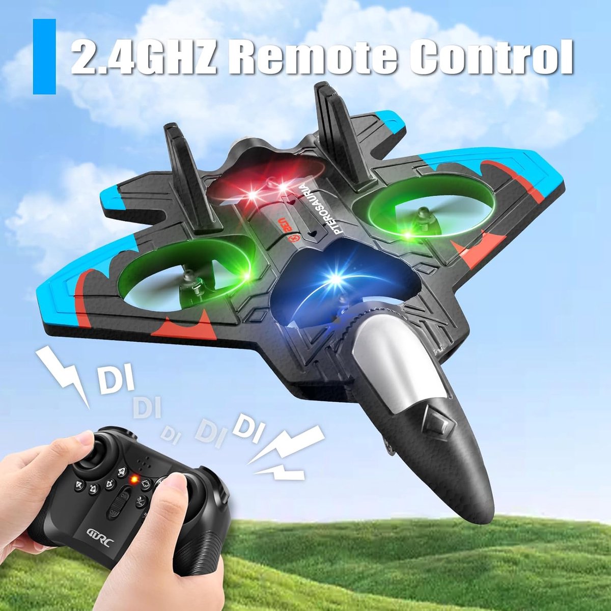 V32 Schuim RC Vliegtuigen - voor kinderen en volwassenen van 8-16 jaar - RC Gevechtsvliegtuig met verlichting - 360° Flip Gevechtsvliegtuig Speelgoed - Stunt Roll - Vliegtuig Speelgoed Cadeau voor Kinderen (inclusief 2 batterij) — cadeau in Spellen & Speelgoed - foto 6
