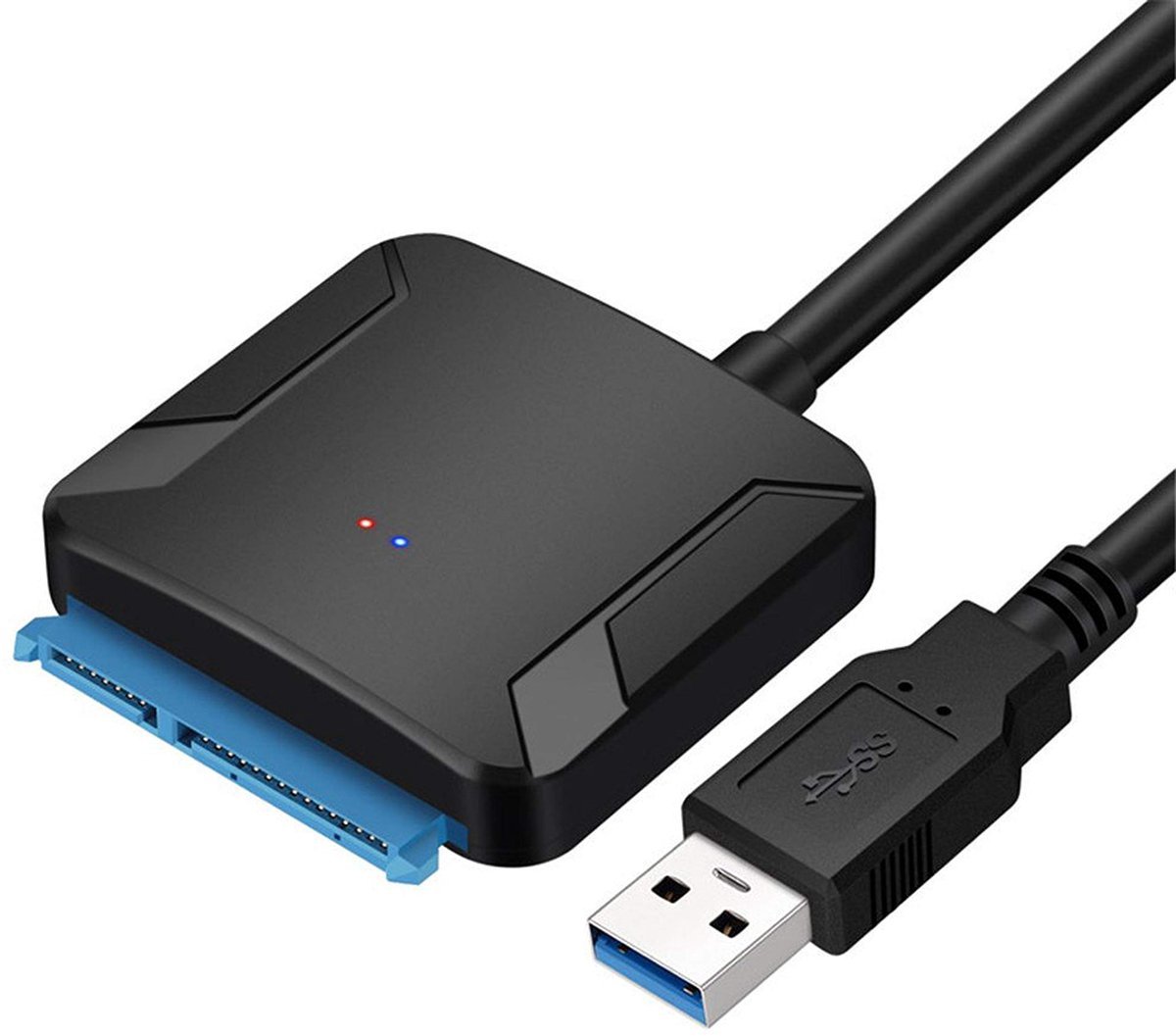 casalora - USB 3.0 naar SATA-hardeschijfadapterkabel voor 2,5/3,5 inch desktop-HDD/SSD-harde schijven en SATA-optische stations met 12V 1A-voedingsadapter