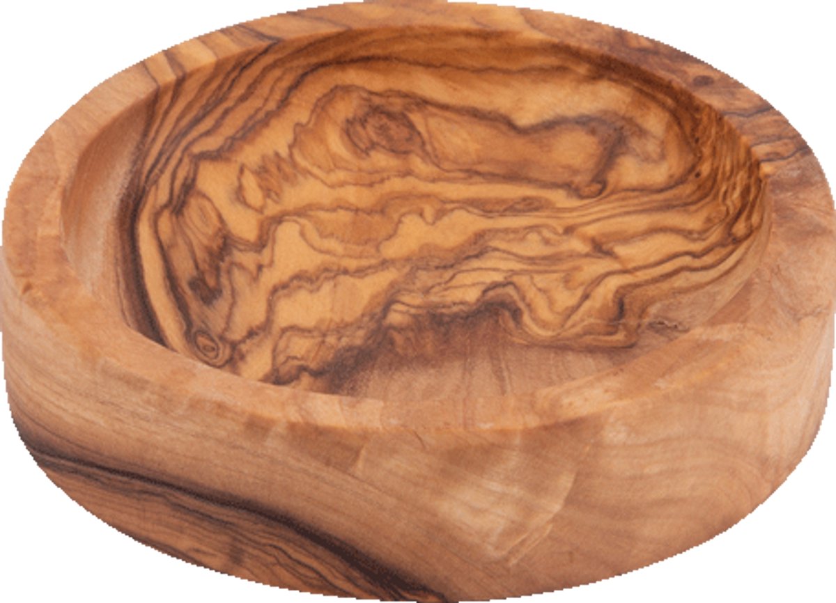 Olijfhouten schaaltjes laag Ø 10 cm - 3 stuks -
