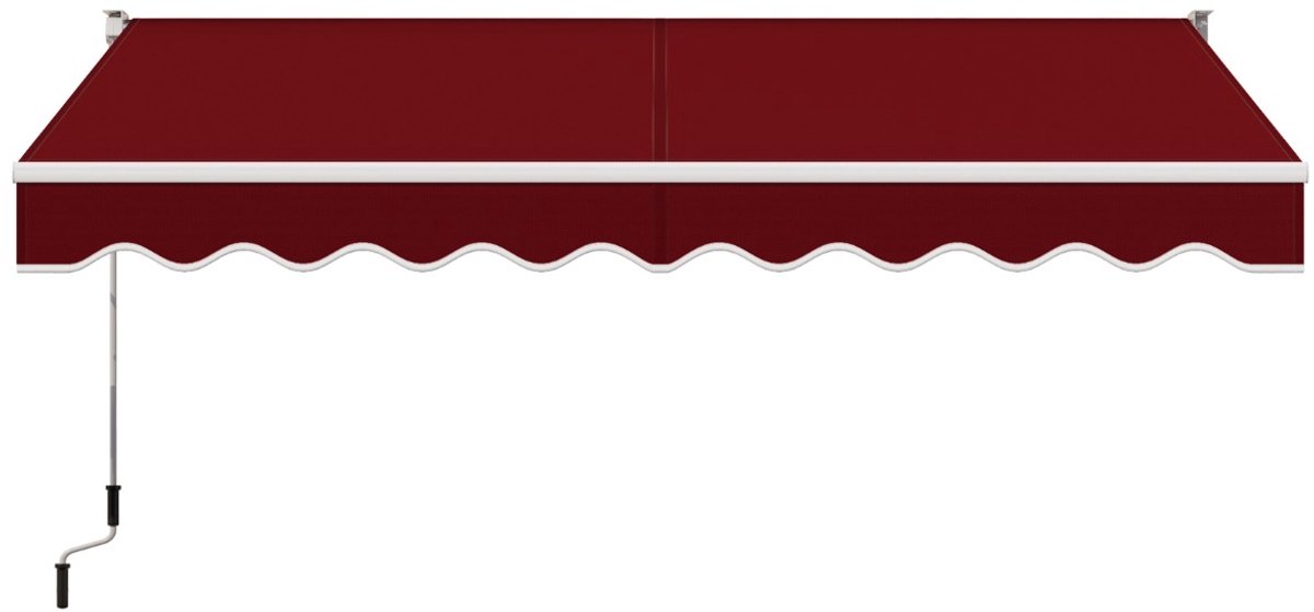 SureDeal® - Luifel - Handmatig Uitschuifbaar Zonnescherm - Gemaakt Aluminium - Garengeverfde Stof - 295x250 cm - Naturel
