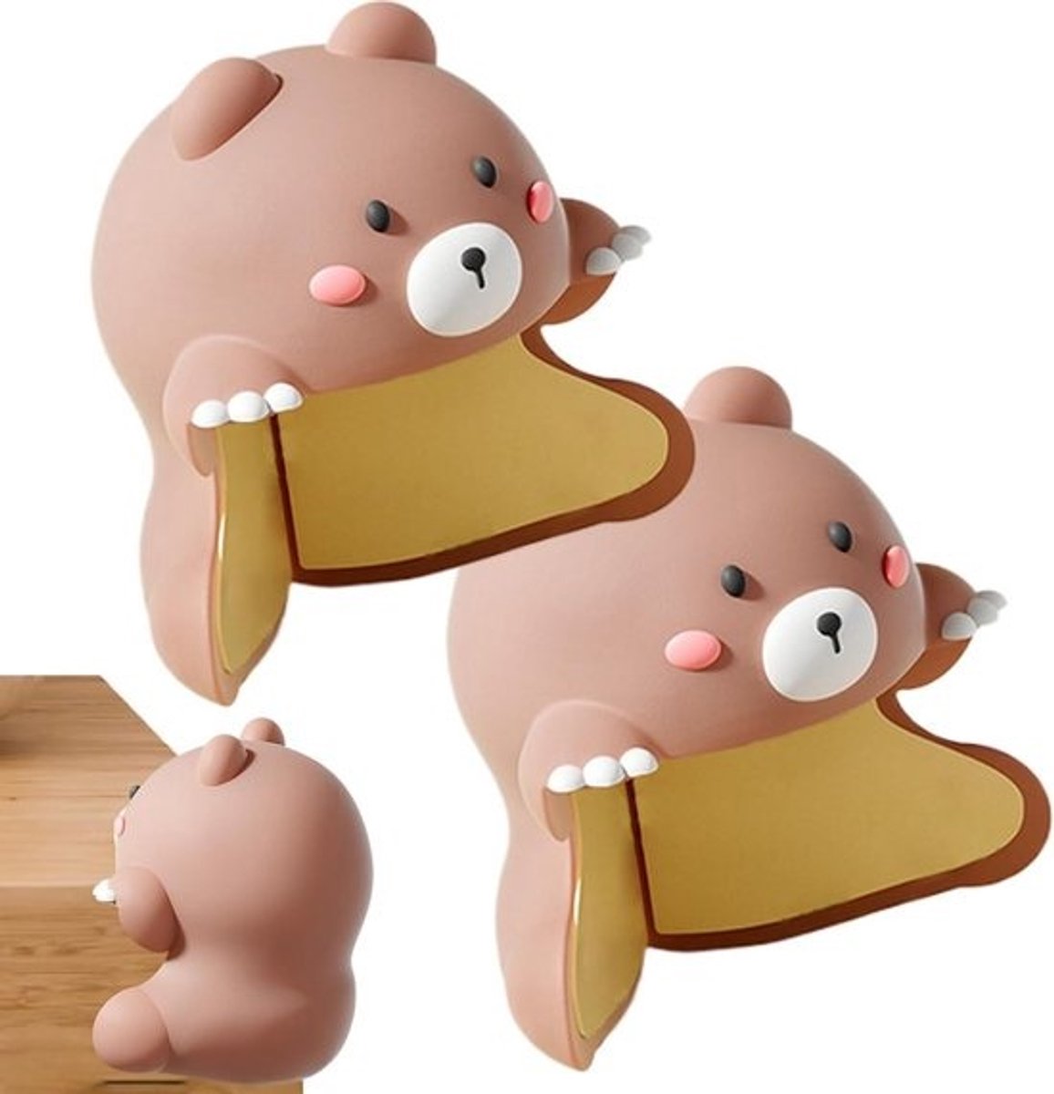 Hoekbeschermers Baby - Veiligheidshoeken - Babykamer Inrichten - Zacht Anti-botsingskussen - 35 x 32 cm - Bruin