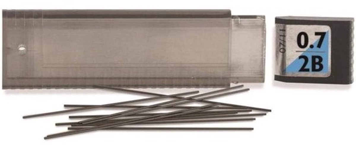Hoge Kwaliteit 0.7mm Potlood Vulling – 2B Hardheid – 12 Stuks