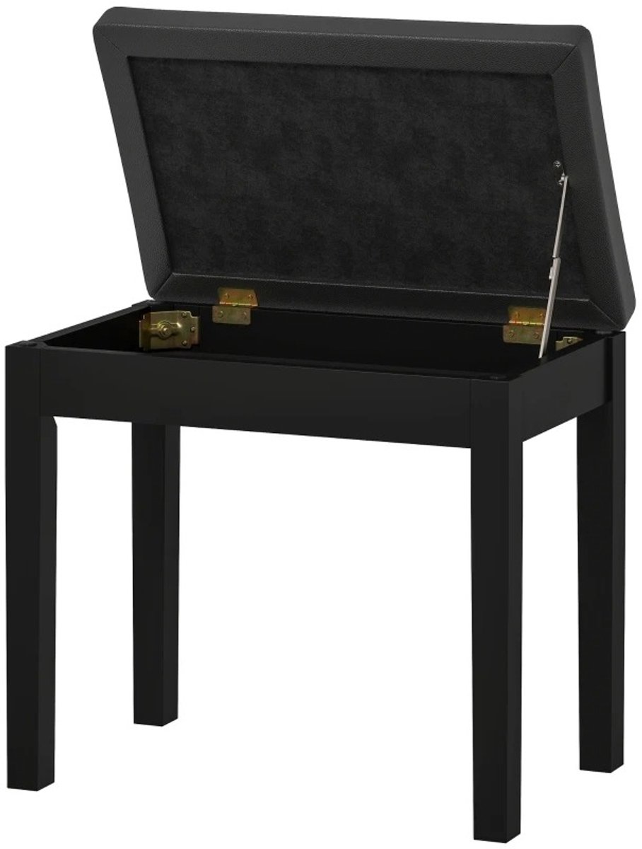 Bresht Pianobank - Opbergruimte - Kunstleer - Gewatteerde Zitting - Antislipdoppen - 5 cm vulling - Tot 120 kg - 55 × 34 × 50 cm