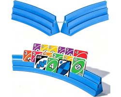 Yolistar 4 blauwe speelkaarthouders met magneet, 3-traps kaarthouder voor UNO, poker, bridge en Canasta, handsfree - ShopVlot