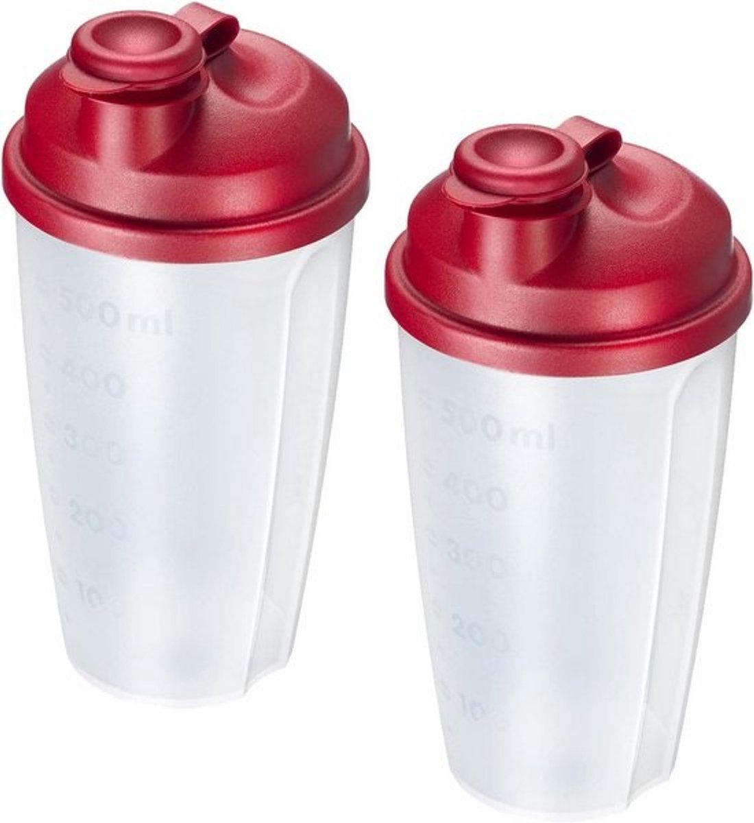 Set van 2 Mix- en Schudbekers (0,5L) voor Dressings en Dranken met Maatstreepjes