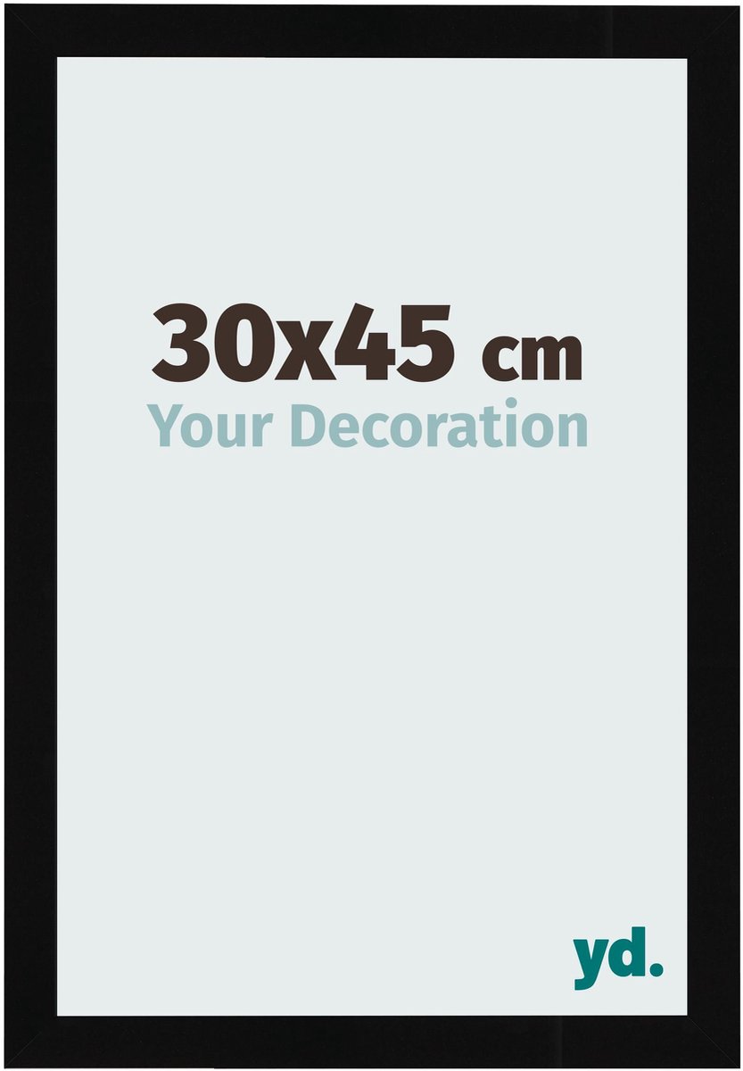 Your Decoration - Fotolijst 30x45 cm - MDF - Zwart Hoogglans - Bologna