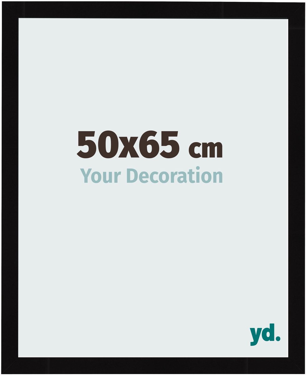 Your Decoration - Fotolijst 50x65 cm - MDF - Zwart Hoogglans - Bologna