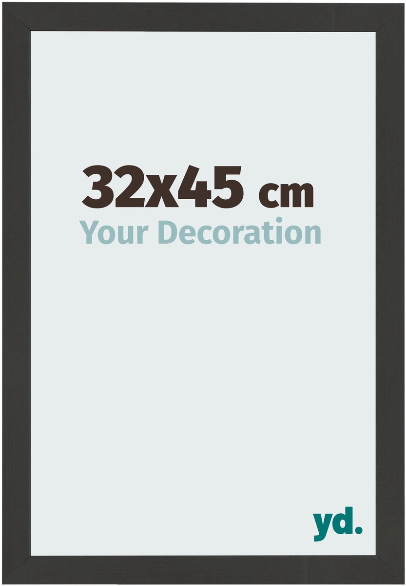 Your Decoration - Fotolijst 32x45 cm - MDF - Zwart Houtnerf - Bologna