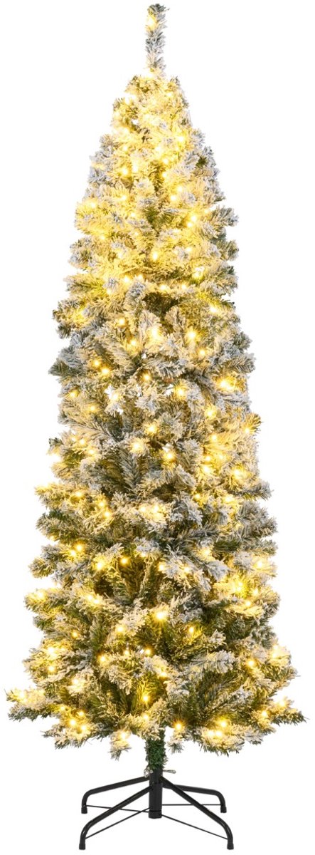 SureDeal® - Kerstbom - Kerstboom - Verlichting Draaibare Slanke - Sneeuweffect - 62x180 cm - groen + wit