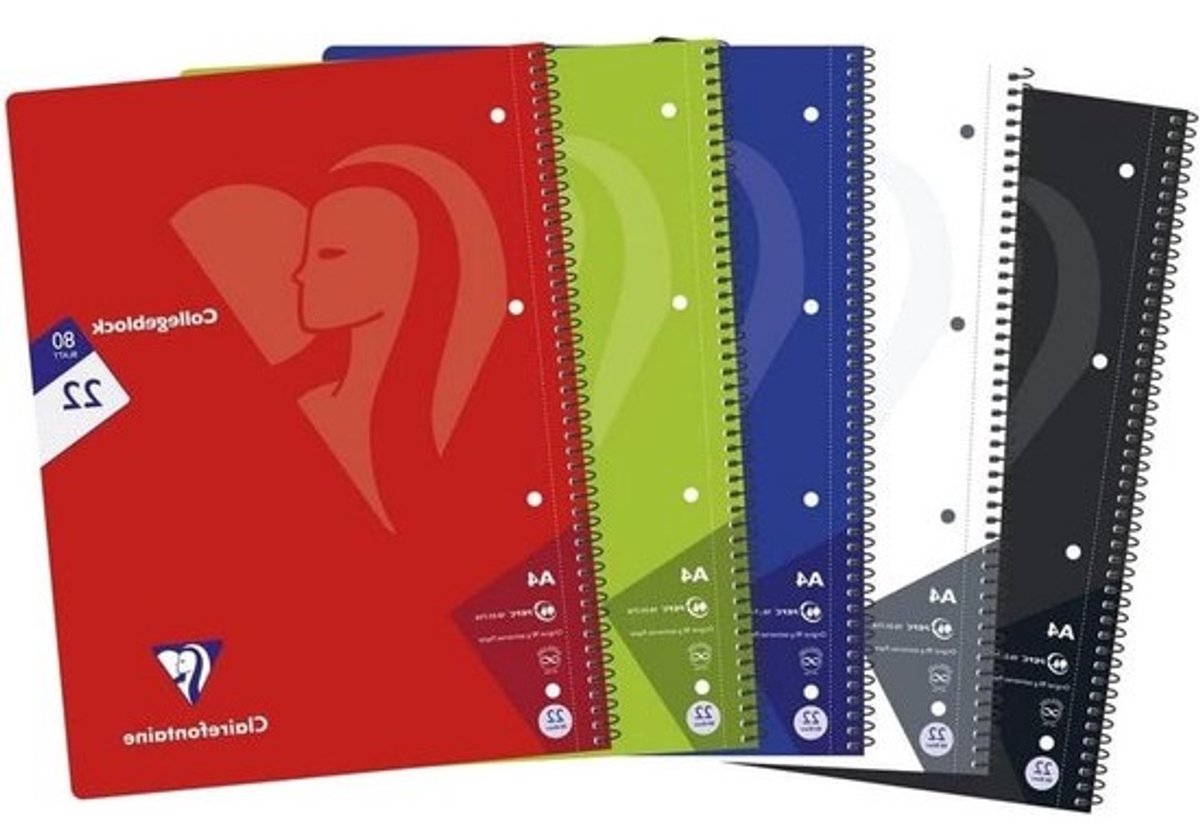 Collegeblok A4 - Schrijfblok Notitieblok - Studeren Leren - 5x5 Ruitjes - A4 160 Pagina's - Gesorteerd