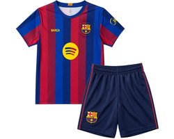 FC Barcelona Thuis Tenue 26/27 - Maat 116 t/m 164 - Sportkledingset - Jongens & Meisjes - Voetbaltenue - Voetbalkleding - 100% Polyester - Blauw - Rood