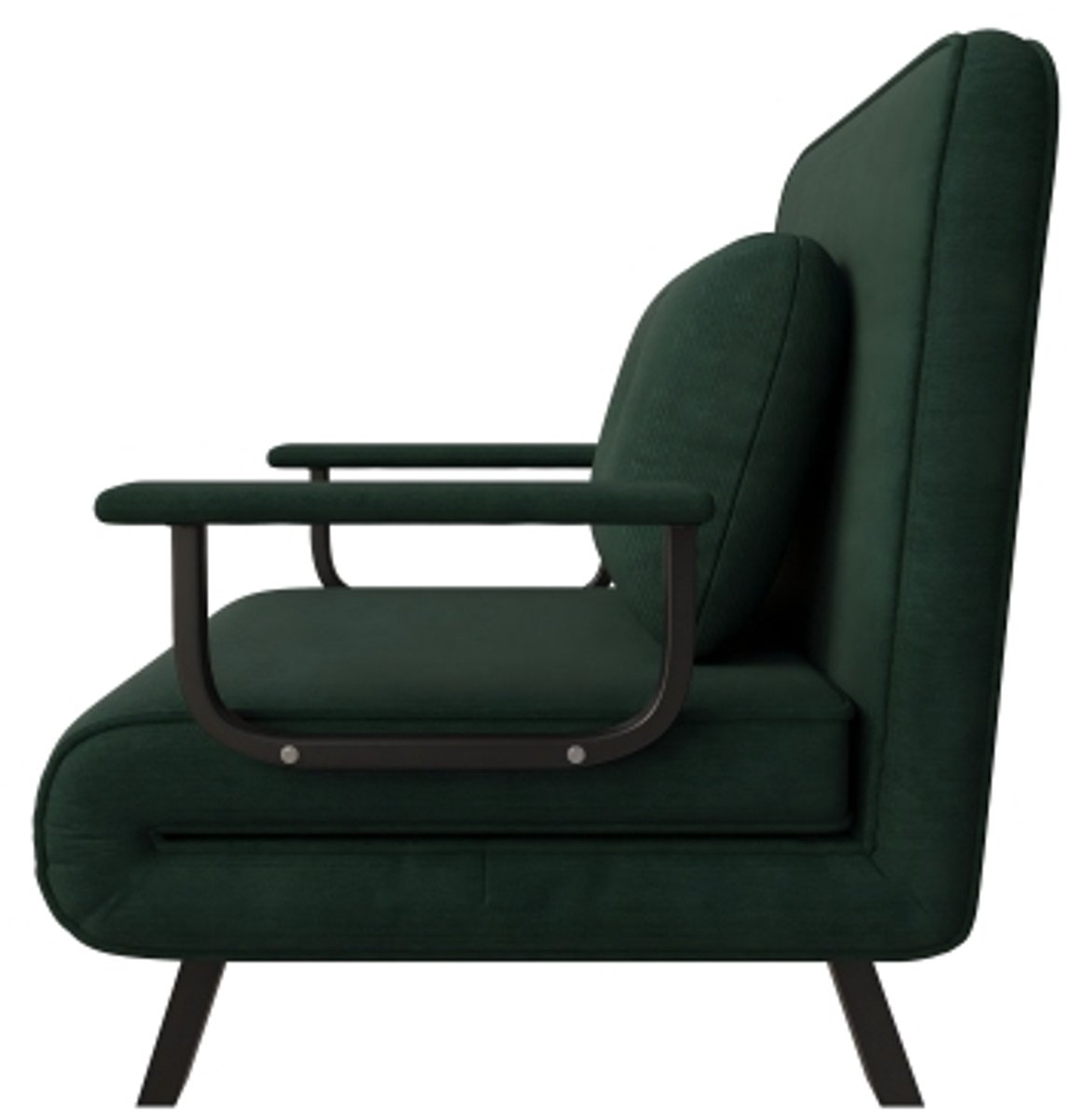 Relaxfauteuil met ligfunctie, 5-standig verstelbare rugleuning, chenille bekleding, uitklapbare extra steunen, 180° ligpositie, leesfauteuil om te ontspannen, slaapfauteuil, donkergroen (opvouwbare bankstoel)